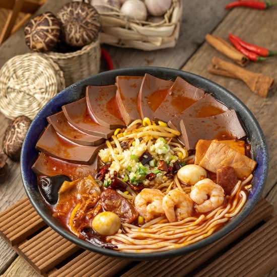 毛血旺米线 Blood Curd with Chili Sauce Rice Noodle